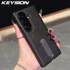 KEYSION Роскошный ретро чехол из ПУ кожи для Samsung Galaxy Z Fold 7 6 5 4 3 5G, вращающаяся на 360° подставка, противоударная задняя крышка для телефона