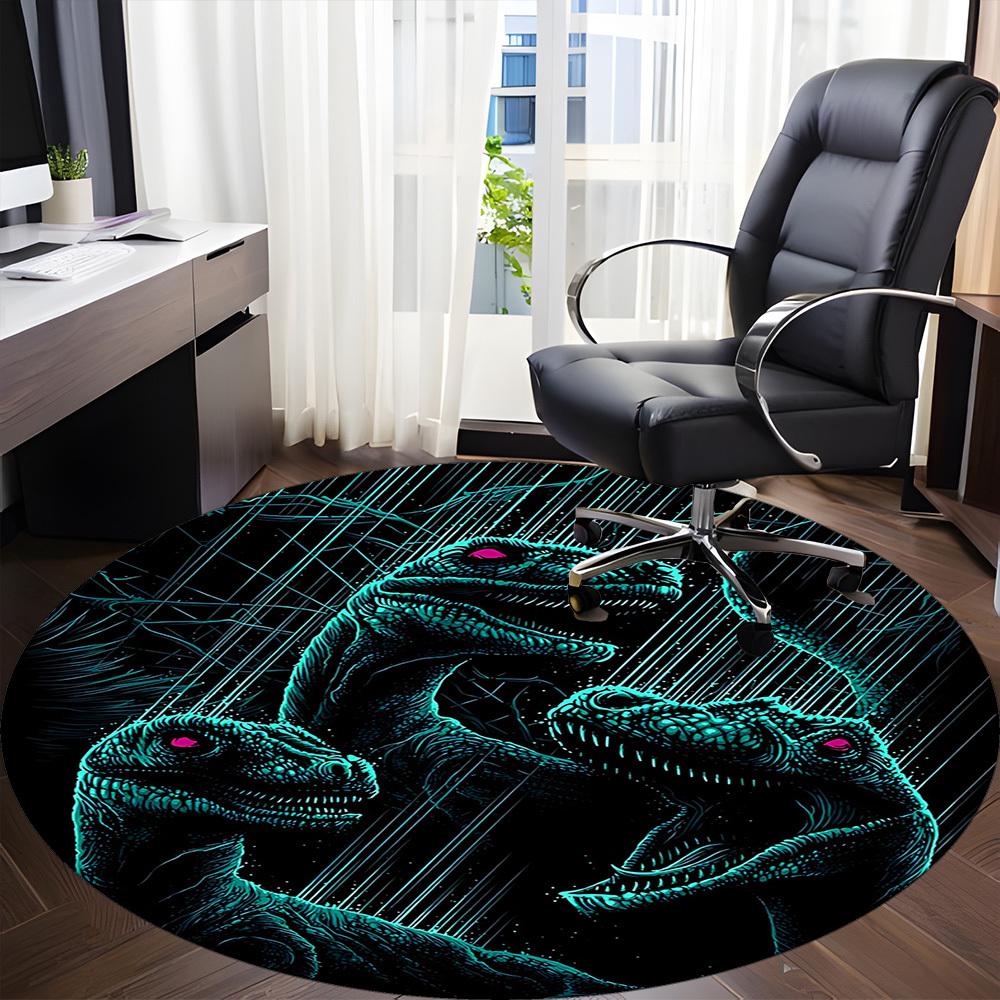 1pc Jurassic Dinosaurs Office Round Area Rug, Under Office Chairs Bedroom Living Room Home Decor a0926105