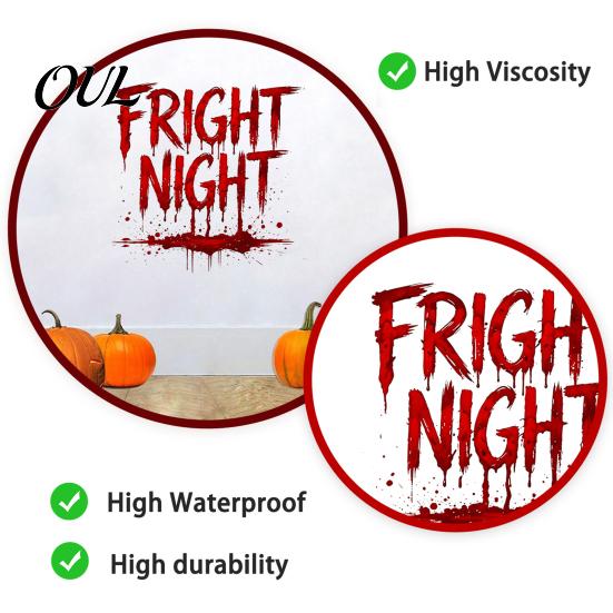 Blood Dripping Window Clings Fright Night Wall Sticker, Halloween Letters Decal, Creative Party Supplies Waterproof Spooky Sticker for Living