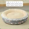 Soft Plush Pet Bed Dogs Cats Rabbits Winter Warm Nest Round Kennel With Floral Trim All Season Sleeping Pad