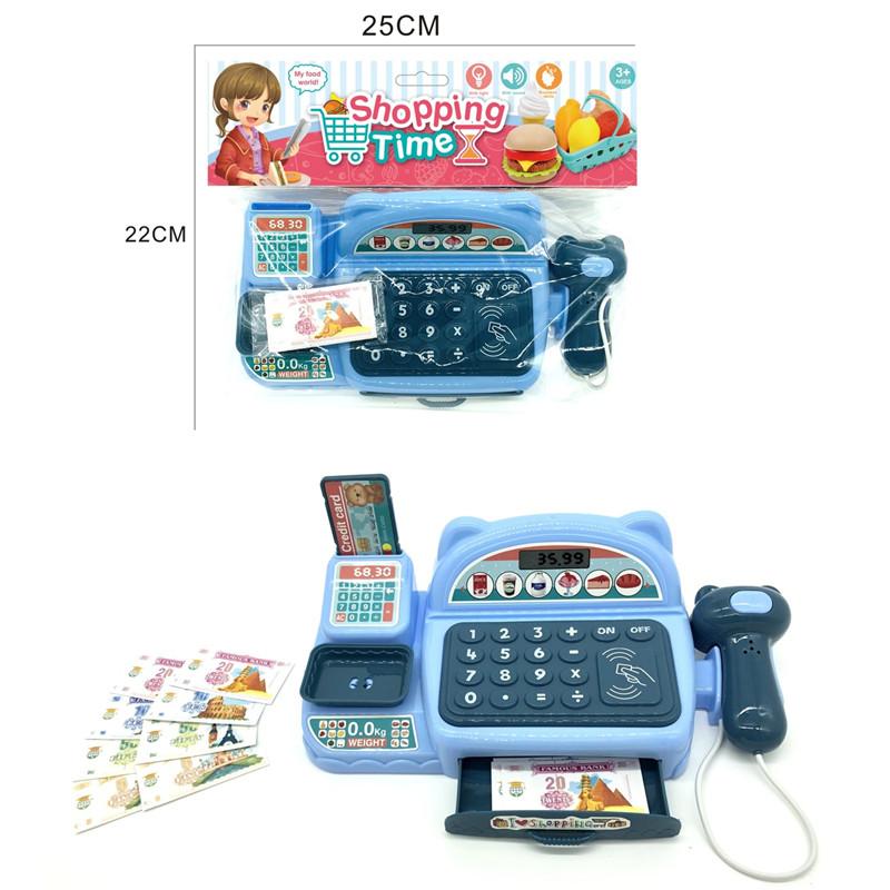 Детская Интеллектуальная Игрушка для Ролевых Игр Кассовый Аппарат Супермаркет Торт Фрукты Мороженое Интерактивная Музыкальная Игрушка со Светом для Родителей и Детей