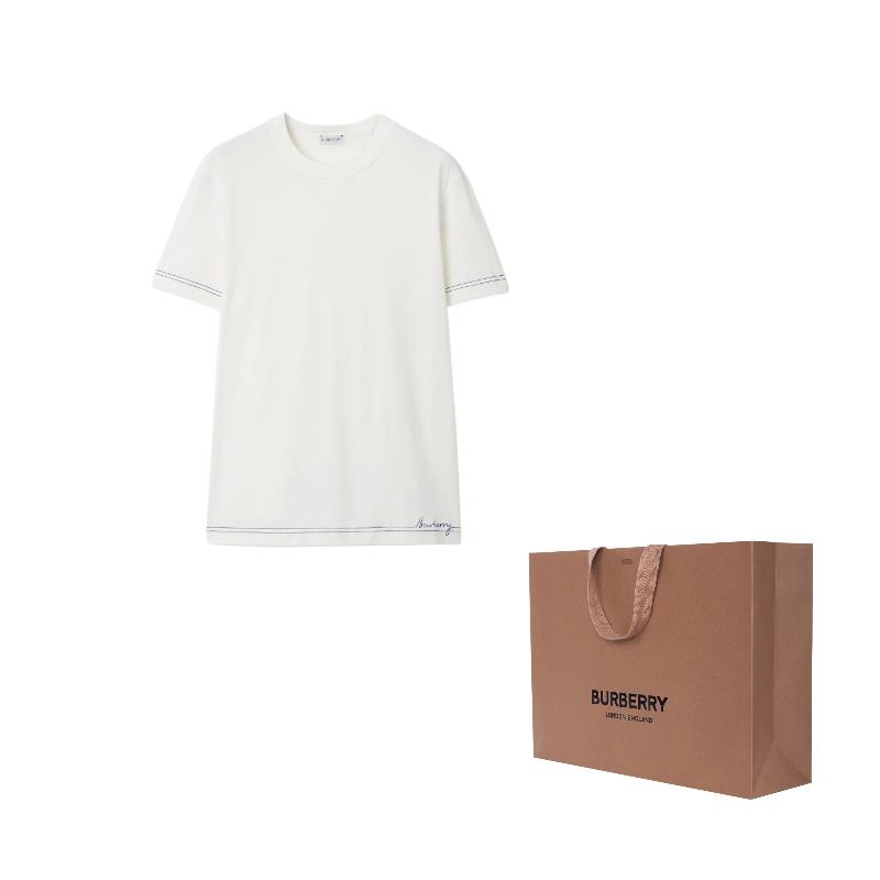 Burberry logo-embroidered organic cotton T-shirt 80905421