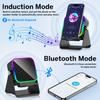 Беспроводная индукционная Bluetooth-колонка 5-в-1 с подставкой для телефона, стереозвуком, аккумулятором 3500 мАч, RGB-подсветкой, держателем на 360° – Подарок для мужчин и женщин