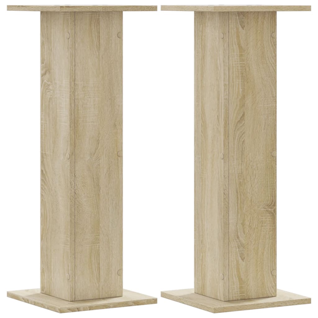 Speaker Stands (2 pcs) Sonoma Oak Finish 30 x 30 x 80 cm Engineered Wood