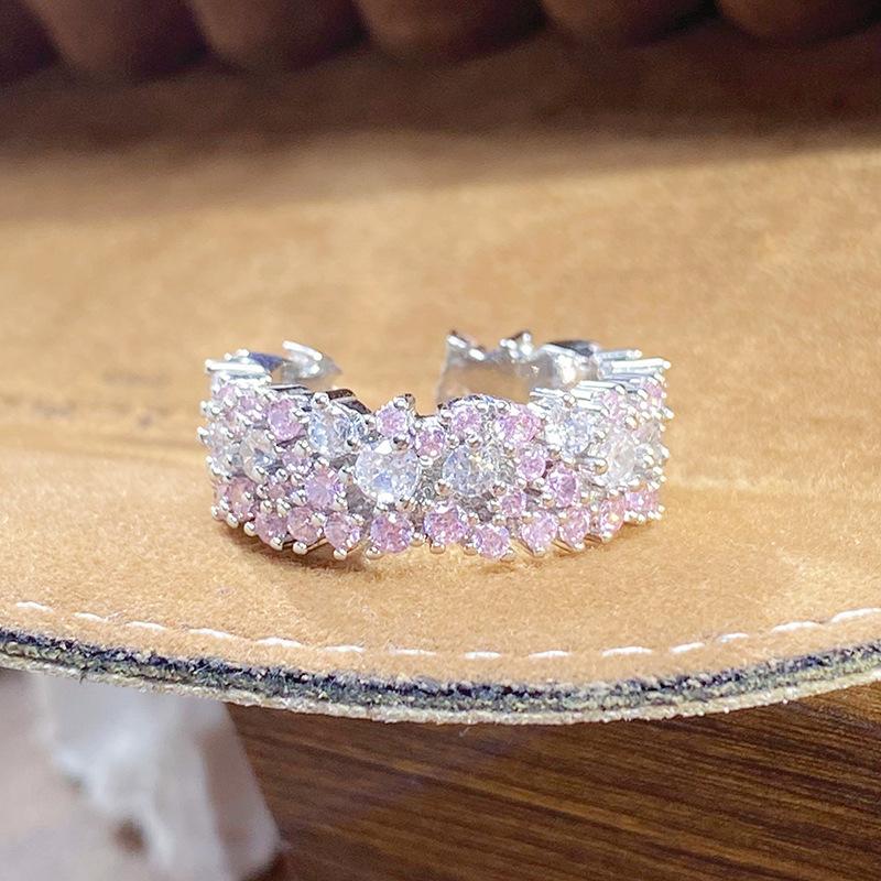 Взрывной Лед Бриллиант Цыганская Звезда Полный Бриллиантов Цир*****Пен Кольцо Нишевое Изысканное Легкая Роскошь Высококлассное Кольцо Женщина