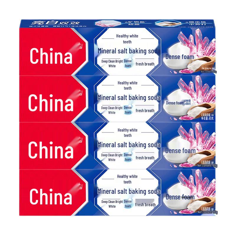 Зубная паста Zhonghua Healthy White с морской солью и пищевой содой, 4 шт.
