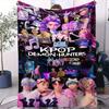 K-POP Demon Hunters Flannel Blanket Soft Warm Throw Character Collage Pattern Sofa Bed Cover Travel Camping Nap Cape Fans Gift