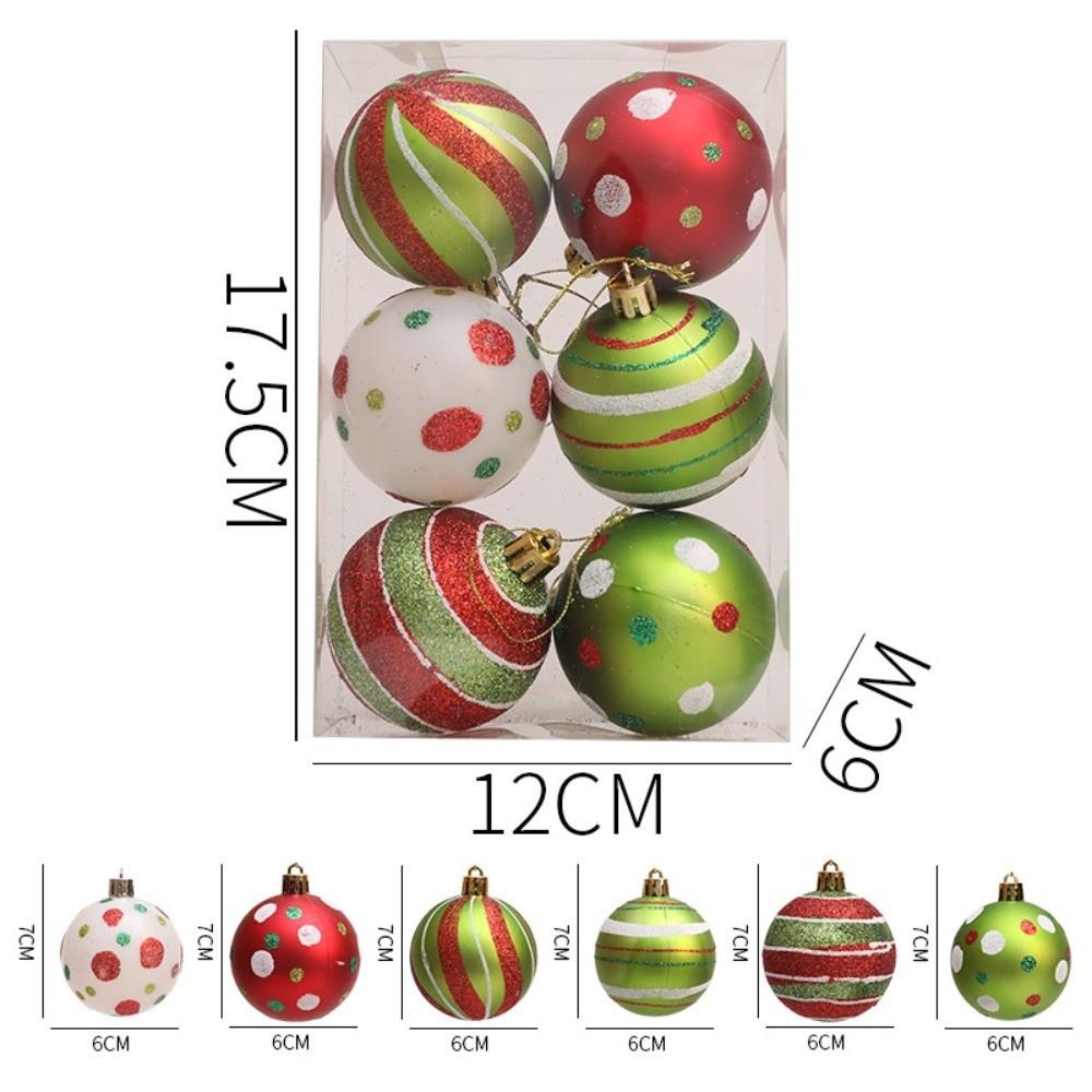 Colorful Christmas Baubles 6cm Holiday Ball Ornaments Christmas Tree Decor