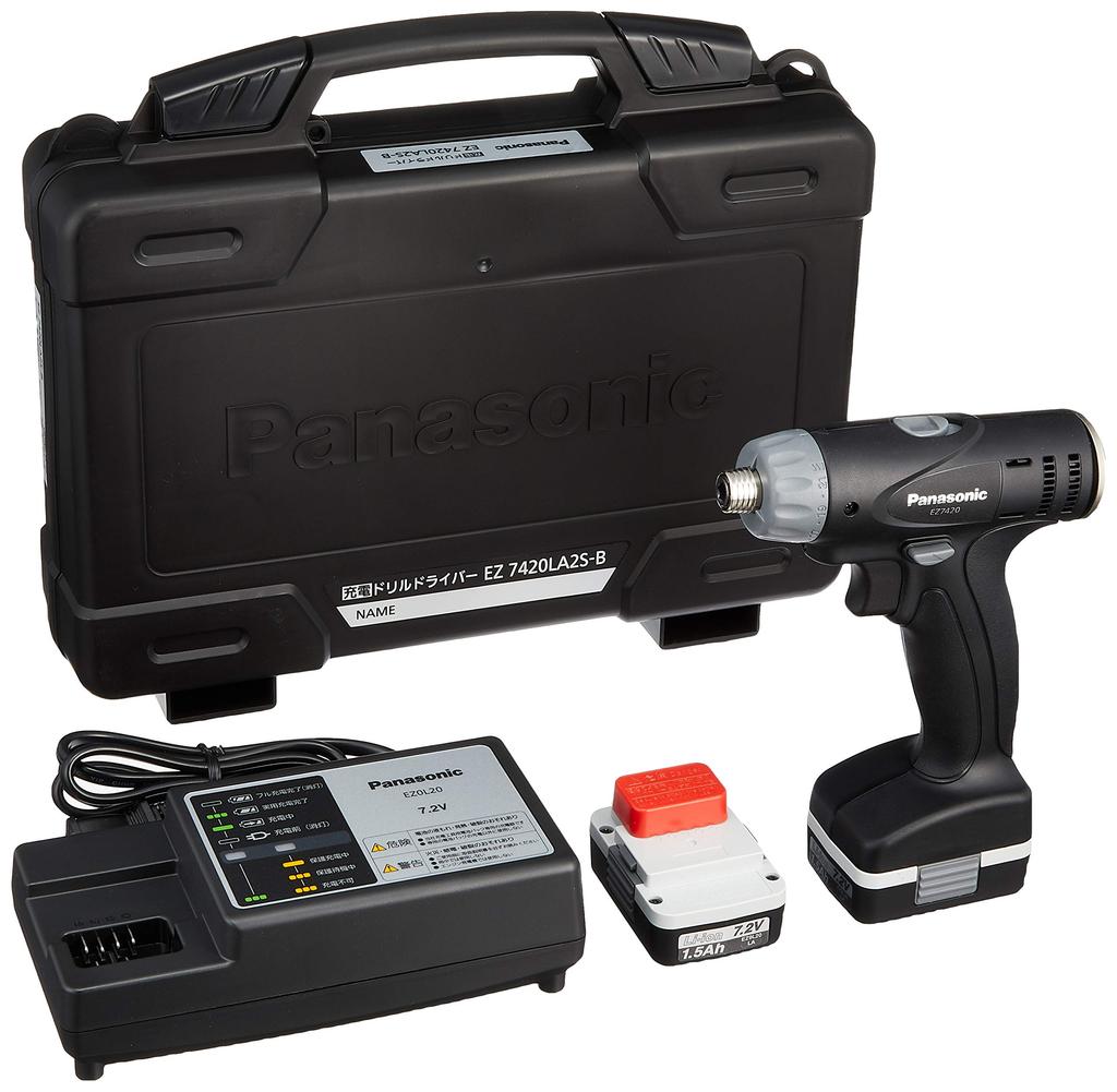 Panasonic Rechargeable Drill Driver Battery Pack X Included Slide Type M5 T Shape SLIMO and Light Mobile Black 7.2V 1.5Ah 2/Charger/Case 7.2V (Slim