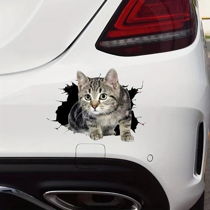Автомобильная наклейка Милый 3D Кот Личность Блок Кузов Царапина Авто Мотоцикл Универсальные Декоративные Наклейки Автоаксессуары