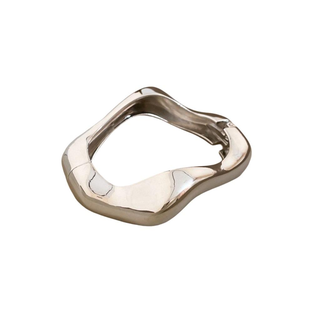 Zinc Zinc Zinc Alloy Metal Bracelet Geometry Wide Side Bangle Retro Open Bangle  Gift