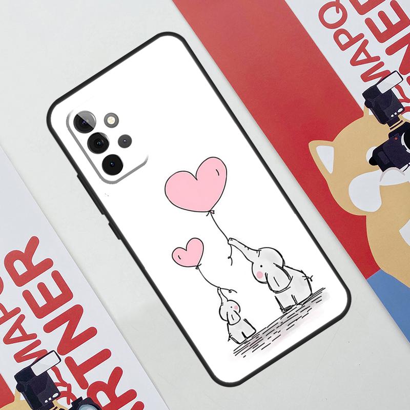 Cute Elephant Phone Case For Samsung Galaxy A53 A33 A23 A13 A52 A32 A22 A12 A51 A71 A14 A24 A34 A54 A21S