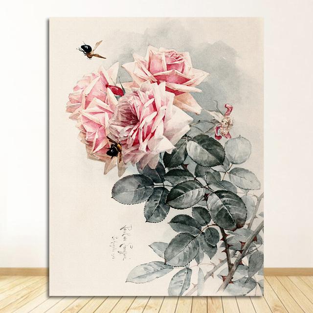 И принты, украшение дома, настенные художественные картины для гостиной, ностальгическая пасторальная картина на холсте, европейские ретро постеры с цветами без рамки