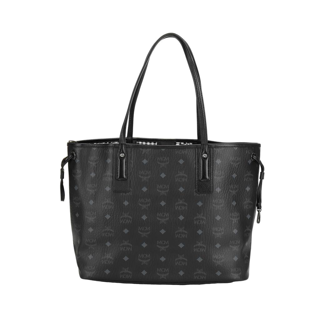 MCM Classic Monogram Reversible Large Capacity Leather Tote Shopping Bag Unisex Tote Black MWPAAVI02BK001