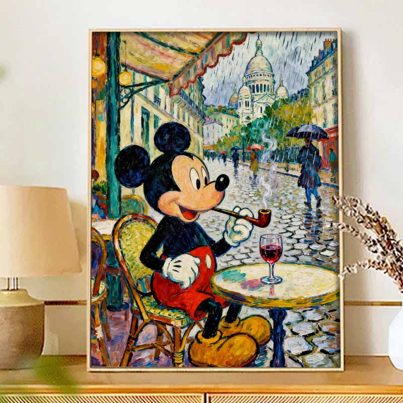 Disney Набор для 5D алмазной вышивки Сделай сам ручной работы Микки Маус Парижское кафе художественное производство алмазная декоративная живопись
