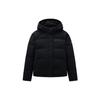 Solid Color Zipper Hooded Down Jacket Women Outerwear Basic-Black 162347919-2