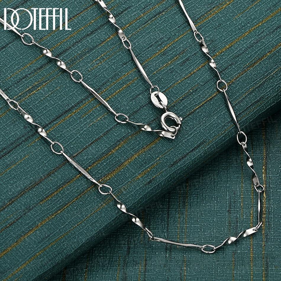 Модное бамбуковое серебряное колье 925 пробы, 18 дюймов, свадебное украшение