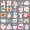 50 Happy Birthday Flash Point Laser Creative Waterproof Decorative Handbook Stickers