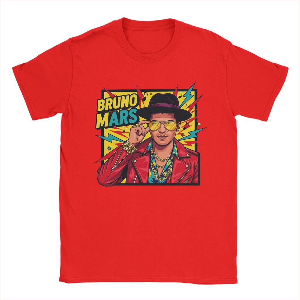 Rapper Bruno Mars T Shirt Unisex Pure Cotton Funny TShirts Crew Neck Tee Shirt Short Sleeve Clothing Plus Size