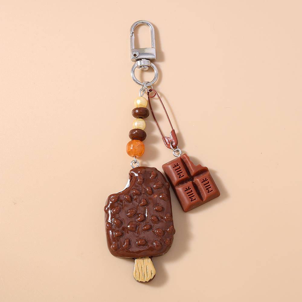 New Resin Simulation Coffee Keychain Women Girls Donut Bread Key Ring Pendant for Handbag Decor DIY Key Chain Jewelry Gifts