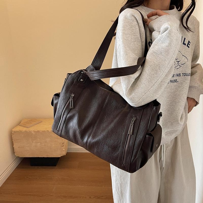 Высококачественная женская сумка Yogodlns, новая сумка через плечо в городском трендовом стиле, универсальная повседневная сумка большой вместимости на молнии для поездок на работу