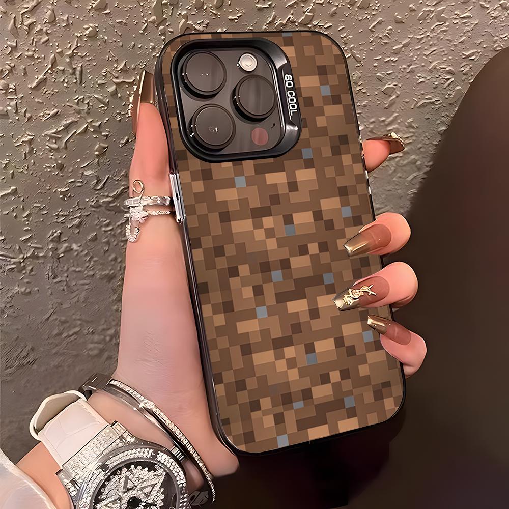 Игровой M-ine-c-crafts Чехол для телефона Для IPhone17 Air 16 15 14 Plus 13 12 11 Pro XS Max Серебристый Черный Бамперный Чехол