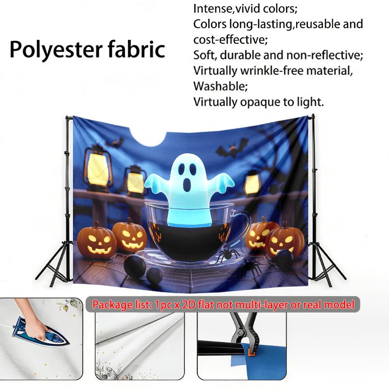 Halloween Spooky Gifts Home Lanterns Banner, Multicolor Polyester Backdrop for Wall Hanging Decor