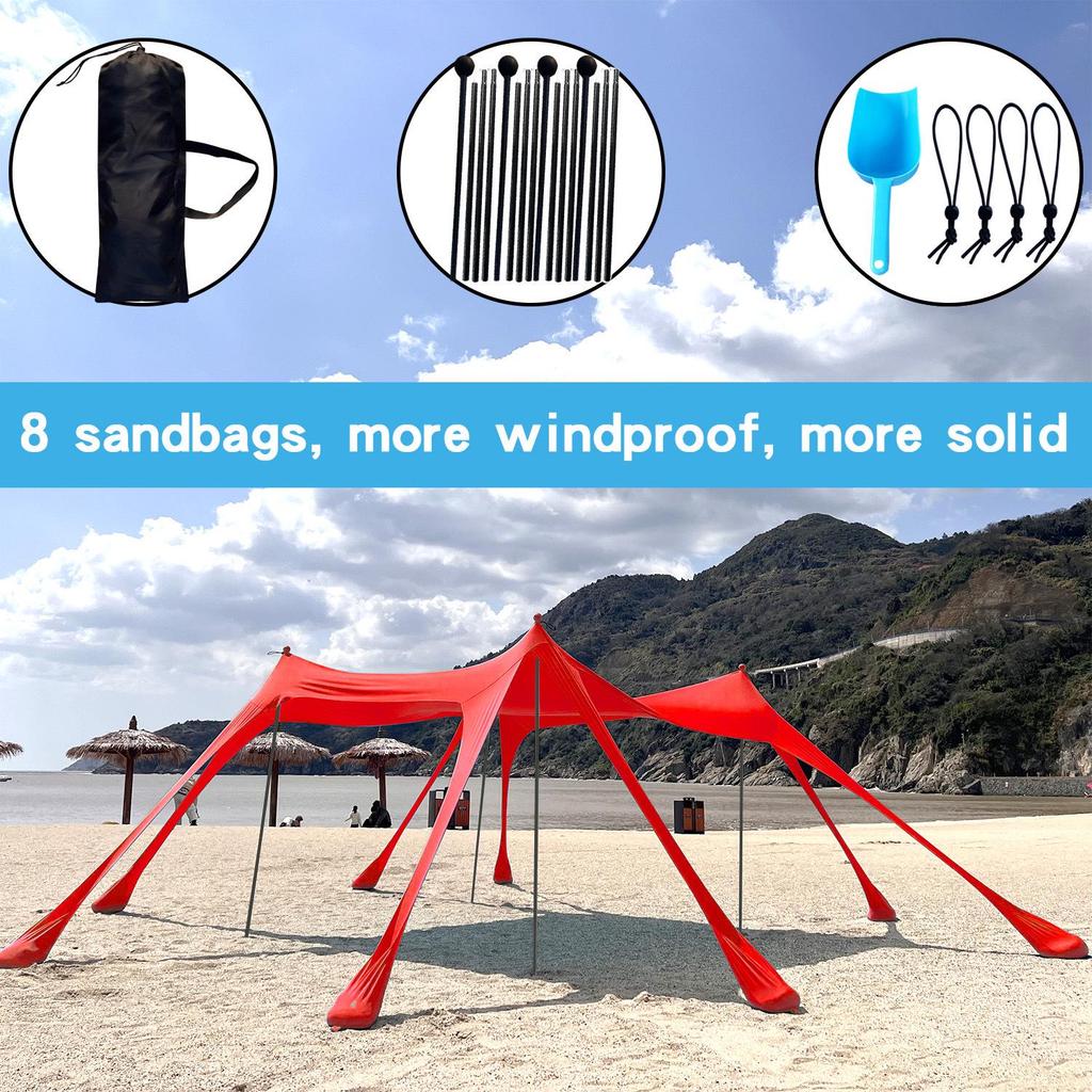 Приморский Портативный Кемпинговый Навес Тент Солнцезащитный для Отдыха на Открытом Воздухе, Пляжа и Рыбалки