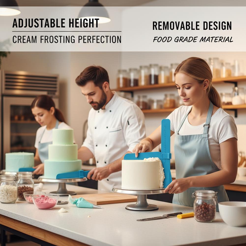 PP Cake Leveler Smoother With Adjustable Height,Fondant Plastic Scraper,Smoothing Tool For Smoothing The Edges Plastic Scraper T
