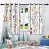 Полевые цветы Цветочные Зеленые растения Шторы для окон Блэкаут Моющаяся полиэстеровая ткань Спальня Гостиная Домашний декор Штора 2 шт.