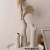 Ins Decoration Ceramic Small Vase Modern White Tree Stump Shape Ceramic Vase for Home