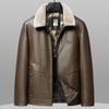 Кожаная куртка-пуховик мужская зимняя новая повседневная мужская кожаная куртка мужская теплая куртка мужская куртка-пуховик модная
