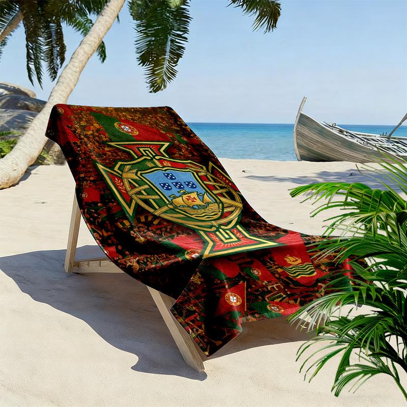 National Emblem Portugal beach towel Beach towel for vacation photos soft swim seaside Absorbent bath towel Outdoor picnic beach mat beach towel