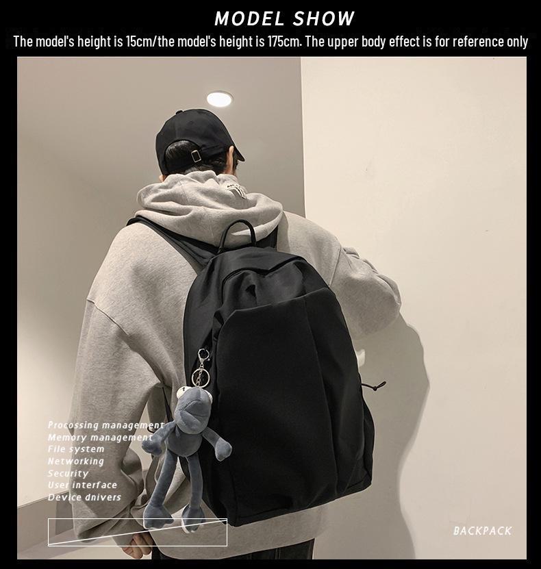 Модный легкий рюкзак в корейском стиле для студенток колледжа - однотонный, большой вместимости, идеально подходит для отдыха и путешествий