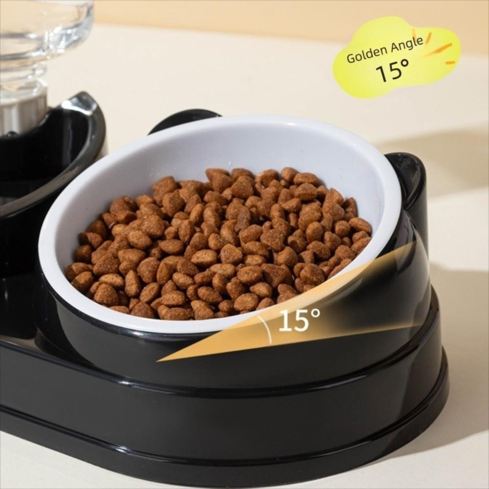 Double Bowl 3 in 1 Cat Feeder Neck Protection Cat Bowls Pet Supplies Pet Food Container Cat
