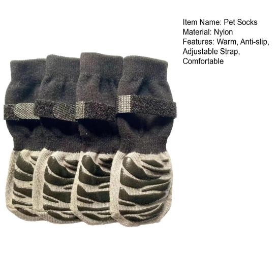 4 шт. носки для домашних животных, противоскользящие зимние носки для собак с регулируемым ремешком, удобные защитные приспособления для лап, товары для домашних животных