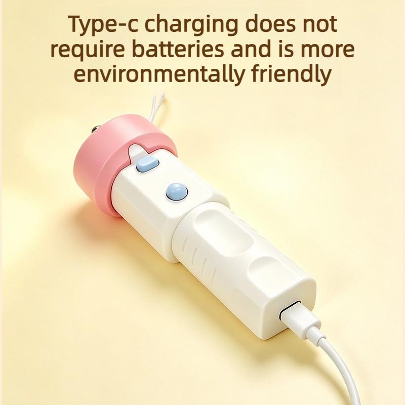 Retractable Rope Cat Teaser Rechargeable Kitten Launcher Toy Flashlight Shaped Interactive Boredom Relief Cat Wand Smart Cat Toy