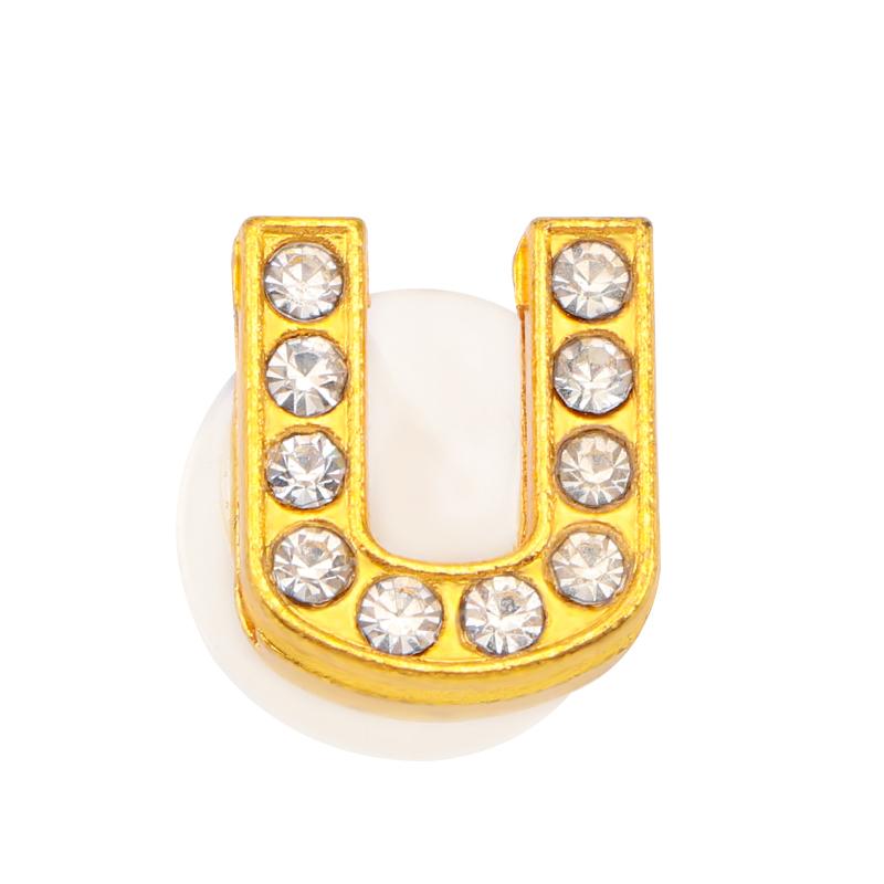 Новые золотые буквы алфавита, шармы для обуви, металлическая кнопка, стразы, корона, украшения для обуви, аксессуары для садовой обуви для женщин, мужчин, 1 шт.