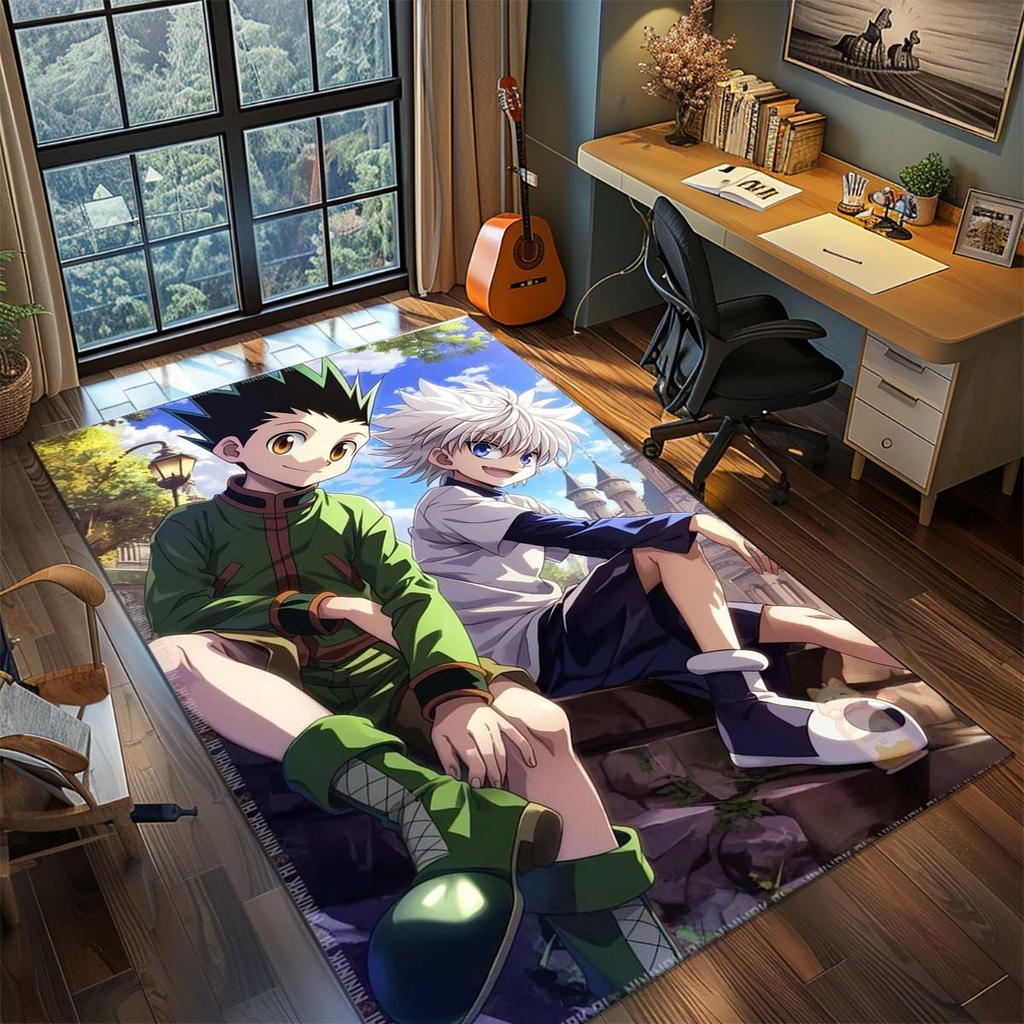 Hunter x Hunter Anime Rug Carpet Large Area Rug Non Slip Washable Floor Mat Gamer Room Bedroom Home Decor