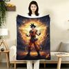 1PC Son Goku Patterned Flannel Blanket Suitable For All Seasons For Home Decor Warmth And Comfort Gifts Holiday Present