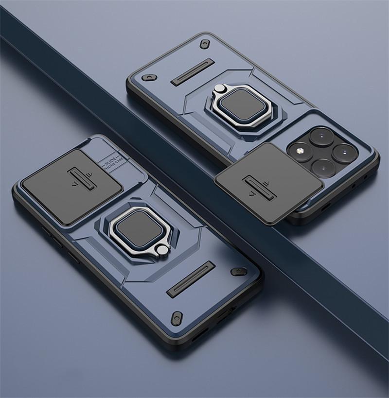 Для POCO F6 Pro 5G Чехол для POCO X6 Pro Чехол 6,67 дюйма Объектив Раздвижное Окно Защитная Броня Ударопрочный Держатель Магнитный Бампер