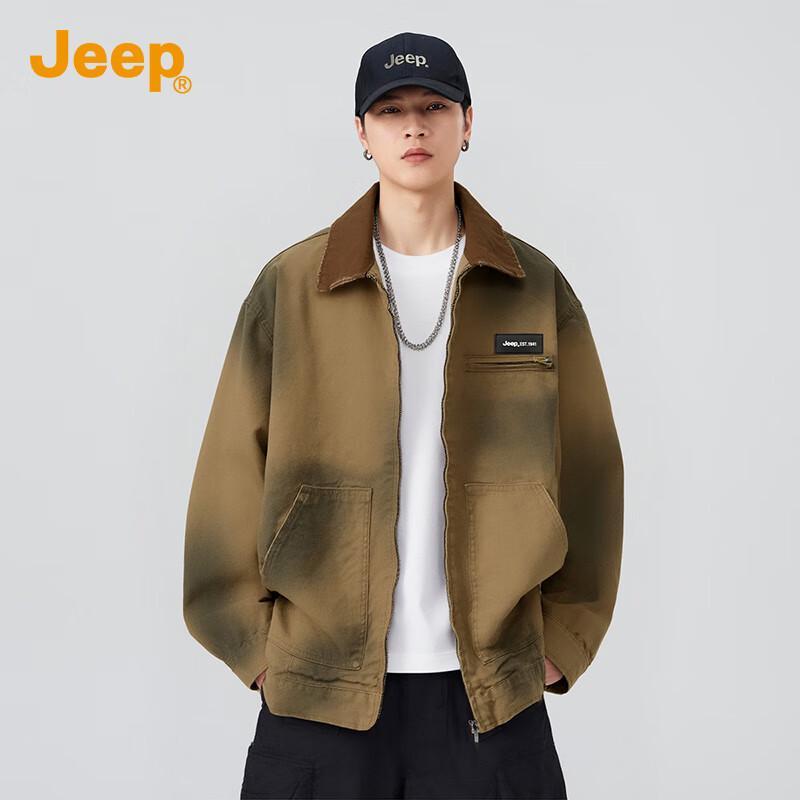 Jeep Мужская хлопковая куртка ретро с цветными блоками и лацканами