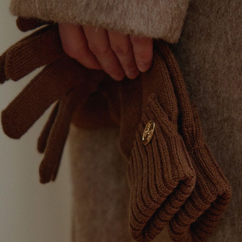 ДОМ ПРУДА Шерстяные перчатки с монетами (Бежевый, Серый, Красный, Коричневый)