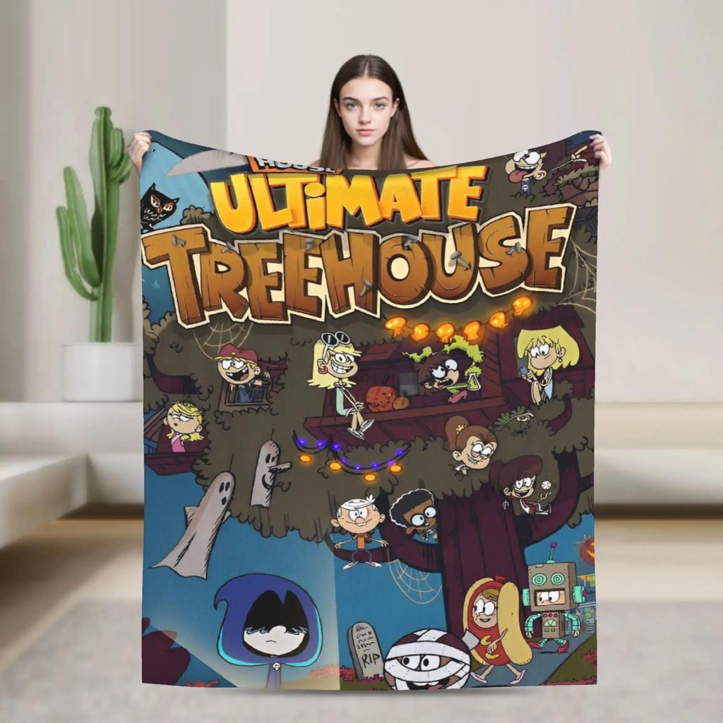 LLoud Houses Family Cartoon Flannel Throw Blanket for Couch Sofa Bed Softized Quality Picnic Blanket