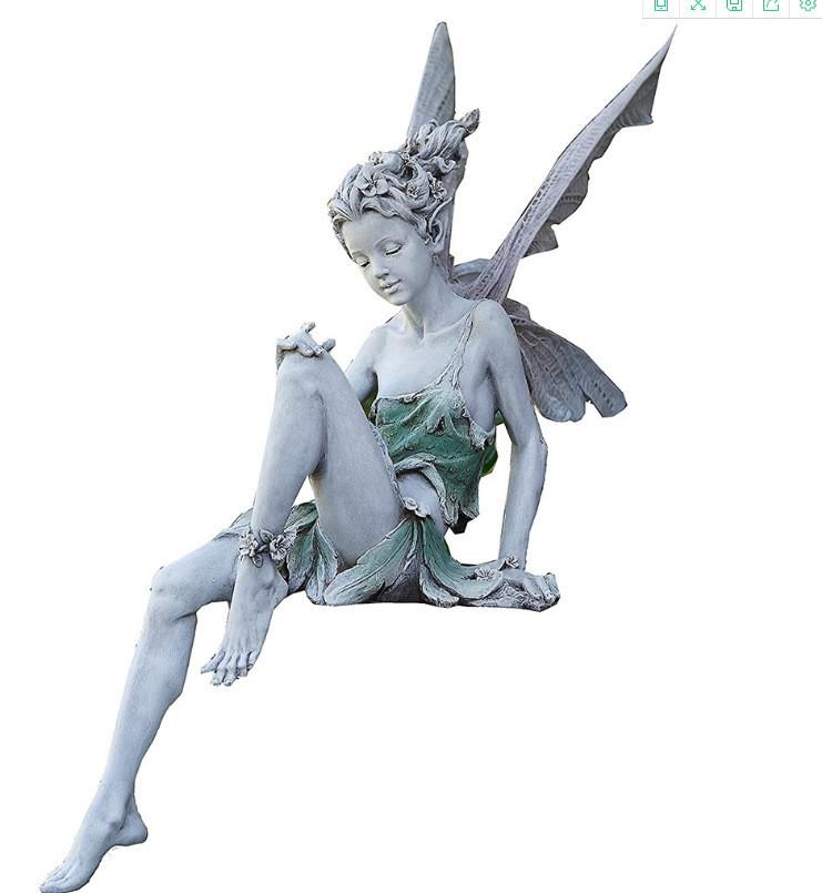 Playing The Flute Fairy Statue Angel Garden Sculpture Decoration Outdoor Garden Lawn Courtyard Resin Crafts