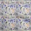 Cotton Flex Medium Blue Fabric Abstract Watercolor Floral Fabric For Sewing Printed Craft Fabric By The Yard 40 Inch