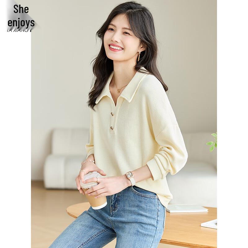 Women's Casual Polo Collar Long-Sleeve Sweatshirt