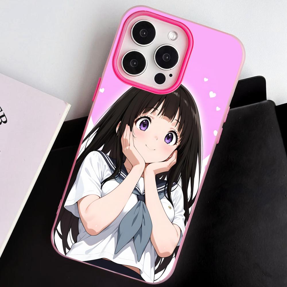 Hyouka Chitanda Jelly Double layer Rose Red Mobile Phone Case for iPhone 17 16 15 14 13 12 11 Air Pro Max Plus Protective