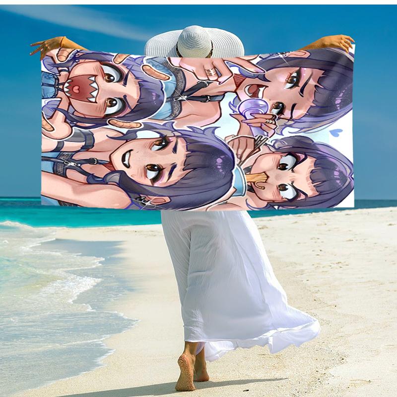 1pc KPop Demon Hunters ZOEY6 Beach Towel, Comfortable and Thick, and Swimming/Bath/Picnic/Camping Towel, Suitable for Seaside Beaches