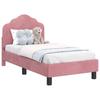 Kids Bed Frame with Headboard Pink 70 x 140 cm Velvet